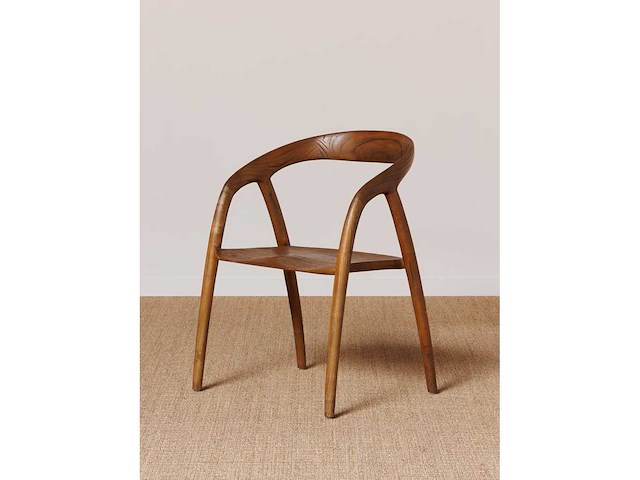 Chehoma houten stoel + golfkruk 75 cm zwart + 2 lage tolix zwarte en zilveren krukken - afbeelding 5 van  9