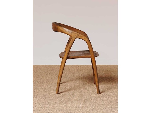 Chehoma houten stoel + golfkruk 75 cm zwart + 2 lage tolix zwarte en zilveren krukken - afbeelding 8 van  9