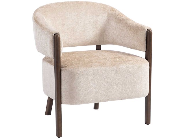 Chenille loungestoel, gestoffeerde stoel - afbeelding 2 van  6
