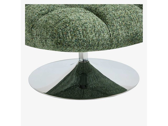Chenille stoffen & chroom metalen draaistoel - gemengd groen - afbeelding 2 van  5