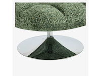 Chenille stoffen & chroom metalen draaistoel - gemengd groen - afbeelding 2 van  5