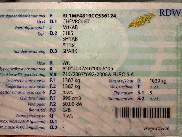 Chevrolet - spark - 1.0 16v lt+ bi-fuel - car - 2011 - afbeelding 9 van  17