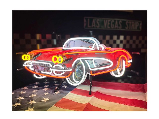 Chevrolet corvette neon sign - diverse lichte uitrusting - afbeelding 3 van  3