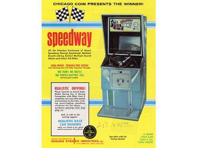 Chicago coin - 1969 - speedway - speelautomaat - afbeelding 3 van  4