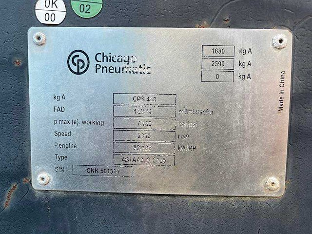 Chicago pneumatic - cps400 - mobiele compressor - 2015 - afbeelding 2 van  2