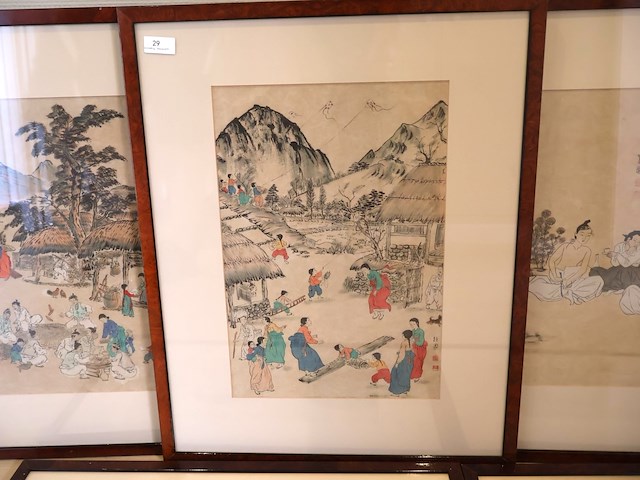 Chineese lithographie (6x) - afbeelding 3 van  10