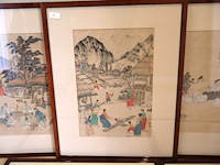 Chineese lithographie (6x) - afbeelding 3 van  10