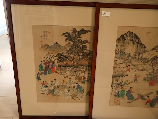 Chineese lithographie (6x) - afbeelding 5 van  10