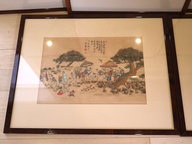 Chineese lithographie (6x) - afbeelding 9 van  10