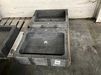 Chinese blauwsteen wastafel massief blauwsteen (2x) - afbeelding 1 van  2