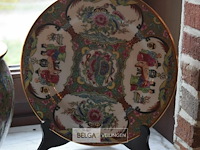 Chinese bloempot ø32cm met koi tekening + bord - afbeelding 2 van  6