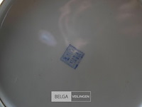 Chinese bloempot ø32cm met koi tekening + bord - afbeelding 6 van  6