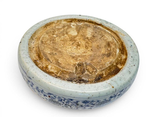 Chinese blue and white inkstone. wanli mark - afbeelding 34 van  47