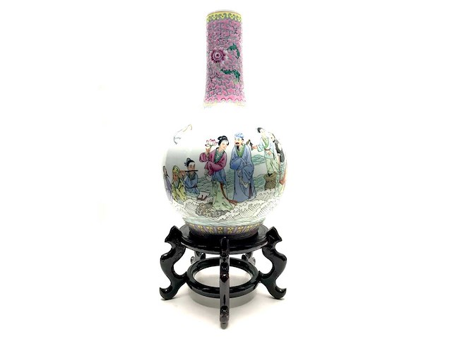 Chinese famille rose bottle vase ‘eight immortals’ - porcelain - china - afbeelding 12 van  38