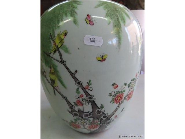 Chinese vaas met houten deksel, gemarkeerd - afbeelding 2 van  6