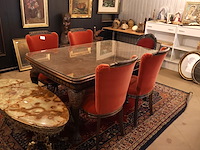 Chippendale-stijl eettafel en stoelen - afbeelding 1 van  9