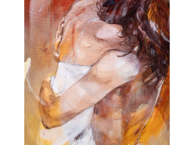 Christine comyn (1957), 'meeting again', oil on canvas 120 x 100 cm. (47.24 x 39.36 in.), frame: 140 x 120 cm. (55.11 x 47.24 in.) - afbeelding 3 van  12