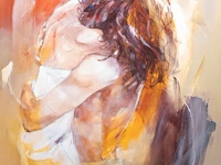Christine comyn (1957), 'meeting again', oil on canvas 120 x 100 cm. (47.24 x 39.36 in.), frame: 140 x 120 cm. (55.11 x 47.24 in.)