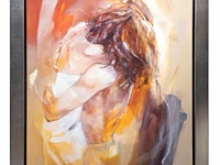 Christine comyn (1957), 'meeting again', oil on canvas 120 x 100 cm. (47.24 x 39.36 in.), frame: 140 x 120 cm. (55.11 x 47.24 in.) - afbeelding 5 van  12