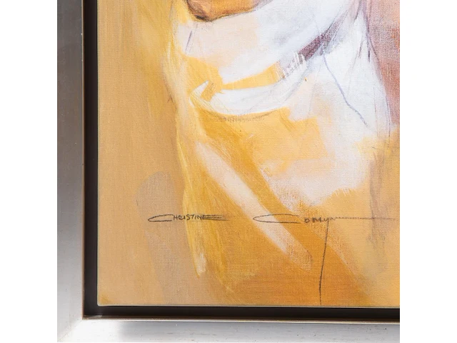 Christine comyn (1957), 'meeting again', oil on canvas 120 x 100 cm. (47.24 x 39.36 in.), frame: 140 x 120 cm. (55.11 x 47.24 in.) - afbeelding 7 van  12