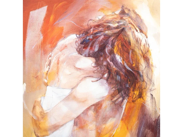 Christine comyn (1957), 'meeting again', oil on canvas 120 x 100 cm. (47.24 x 39.36 in.), frame: 140 x 120 cm. (55.11 x 47.24 in.) - afbeelding 8 van  12