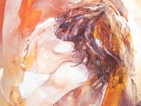 Christine comyn (1957), 'meeting again', oil on canvas 120 x 100 cm. (47.24 x 39.36 in.), frame: 140 x 120 cm. (55.11 x 47.24 in.) - afbeelding 8 van  12