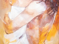 Christine comyn (1957), 'meeting again', oil on canvas 120 x 100 cm. (47.24 x 39.36 in.), frame: 140 x 120 cm. (55.11 x 47.24 in.) - afbeelding 9 van  12