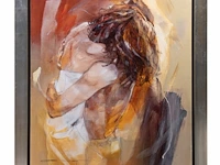 Christine comyn (1957), 'meeting again', oil on canvas 120 x 100 cm. (47.24 x 39.36 in.), frame: 140 x 120 cm. (55.11 x 47.24 in.) - afbeelding 11 van  12