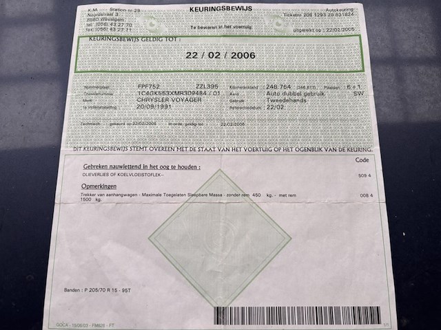 Chrysler voyager, 1991 - afbeelding 11 van  12