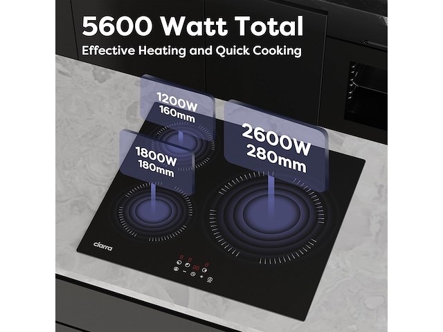 Ciarra cabbih3-a inbouw inductieplaat (3 zones) - afbeelding 5 van  6