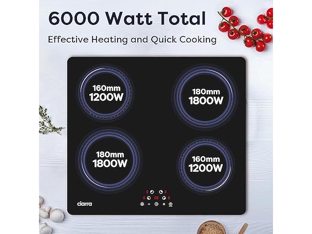 Ciarra cabbih4-c inbouw inductiekookplaat (4 zones) - afbeelding 6 van  7