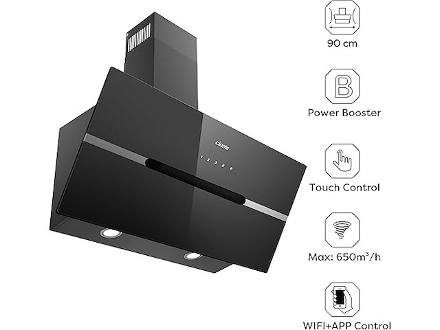 Ciarra cbcb9736f schuine afzuigkap (90cm) - afbeelding 2 van  6