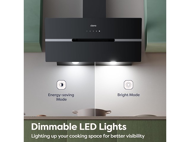 Ciarra cbcb9736f schuine afzuigkap (90cm) - afbeelding 6 van  6