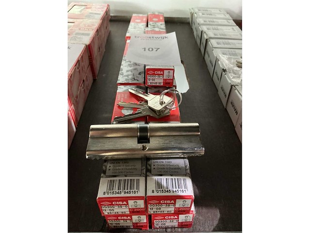 Cilinder slot inclusief 3 sleutels + beveiligingskaart - afbeelding 2 van  2