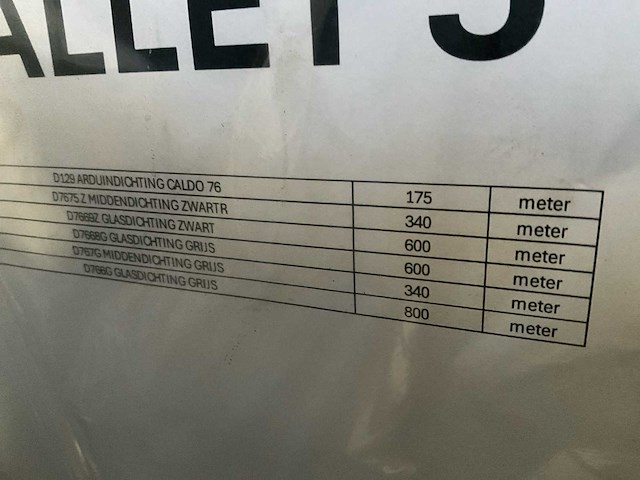 Circa 2800 meter diverse dichtingen waaronder voor glas (kp1010) - afbeelding 8 van  8