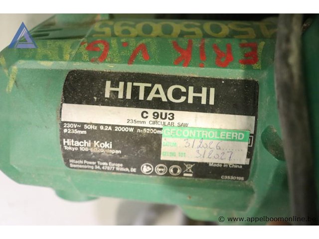 Cirkelzaag - hitachi - c 9u3 - afbeelding 3 van  3