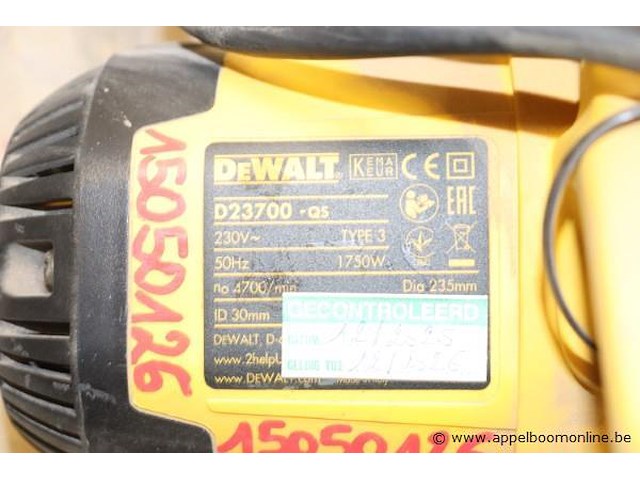 Cirkelzaag dewalt d23700-qs - afbeelding 2 van  3