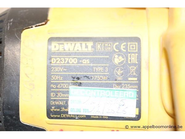 Cirkelzaag dewalt d23700-qs - afbeelding 3 van  3