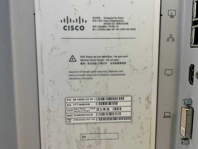 Cisco mx300 g2 conferentiescherm met camera - afbeelding 8 van  8