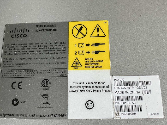 Cisco nexus n2k-c2248-1ge server - afbeelding 3 van  3