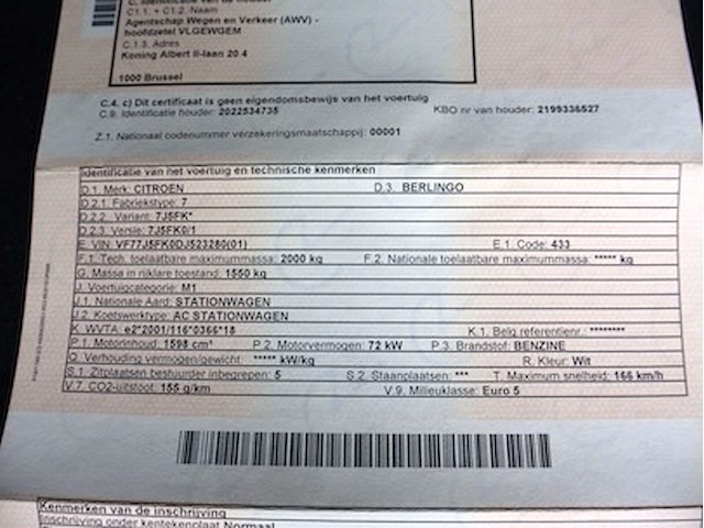 Citroën berlingo - vf77j5fk0dj523280 - 2013 - afbeelding 11 van  21