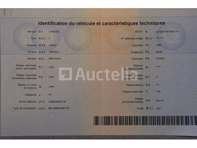 Citroën berlingo bestelwagen (2012-236,763 km-vin:vf77d9hf0cj685528) - afbeelding 41 van  47