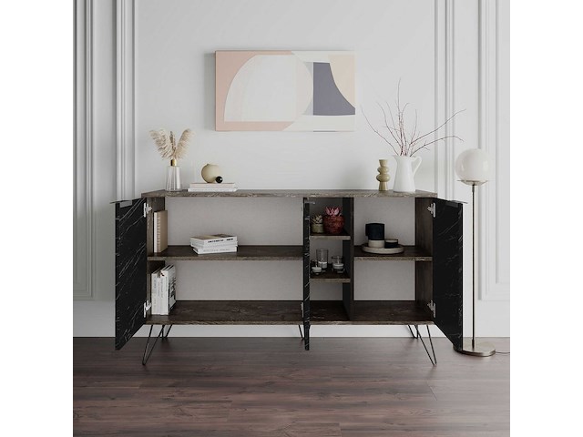 Clara console | 100% melamine | donkerbruin, bendir - afbeelding 2 van  4