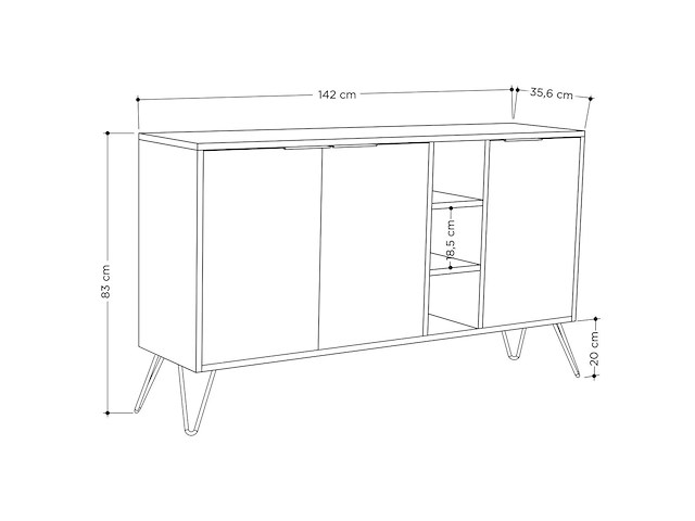 Clara console | 100% melamine | donkerbruin, bendir - afbeelding 4 van  4