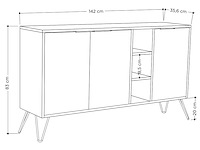 Clara console | 100% melamine | donkerbruin, bendir - afbeelding 4 van  4