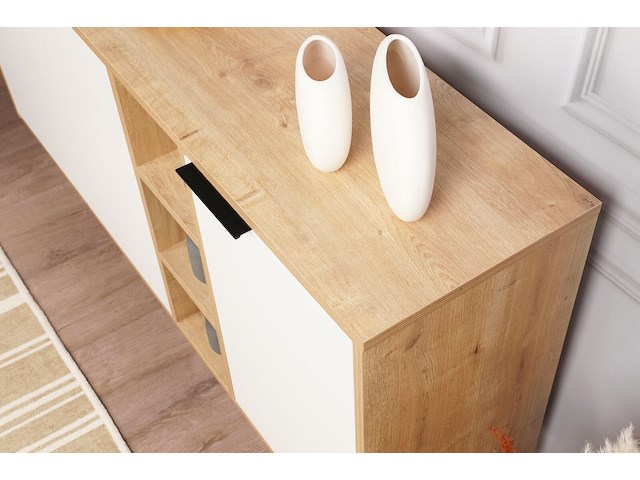 Clara console | 100% melamine | eiken, wit - afbeelding 2 van  8