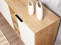 Clara console | 100% melamine | eiken, wit - afbeelding 2 van  8