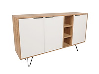 Clara console | 100% melamine | eiken, wit - afbeelding 4 van  8