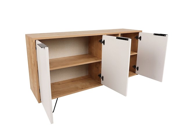 Clara console | 100% melamine | eiken, wit - afbeelding 6 van  8