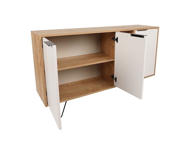 Clara console | 100% melamine | eiken, wit - afbeelding 7 van  8